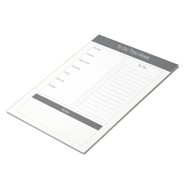 Bloc-note À faire cette semaine - Planificateur hebdomadaire (Incliné)