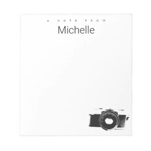 Bloc-note A Note from Custom Name Photographer camera