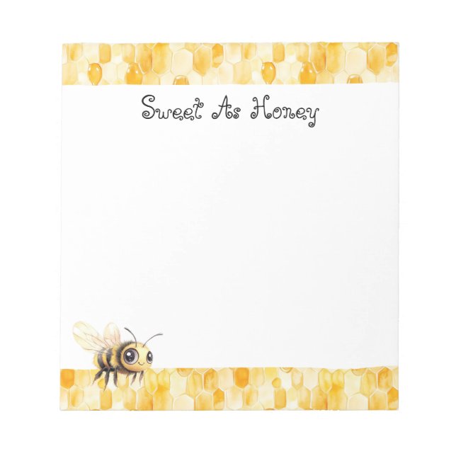 Bloc-note Abeille à miel jaune doré (Devant)