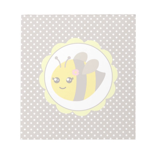 Bloc-note Abeille de bébé jaune et gris (Devant)