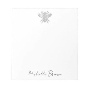 Bloc-note Abeille de miel d'argent personnalisée