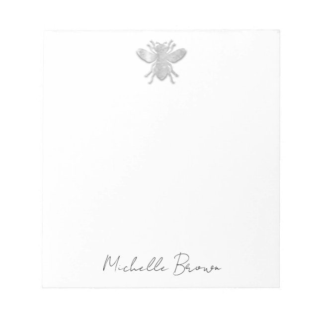 Bloc-note Abeille de miel d'argent personnalisée (Devant)