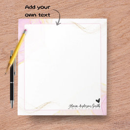 Bloc-note Abstract Watercolor Heart Name Notepad, Cute Gift