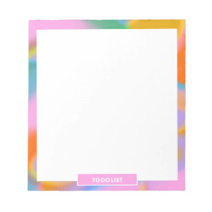 Bloc-note abstrait arc-en-ciel moderne coloré personnalisé