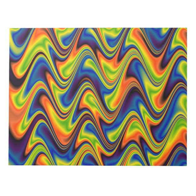 Bloc-note Abstrait Multicolore Ondulé (Devant)