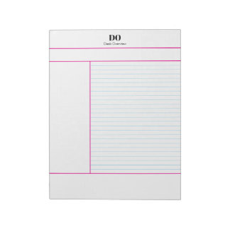 Bloc-note Academic School Monogram Name Lecture Notepad