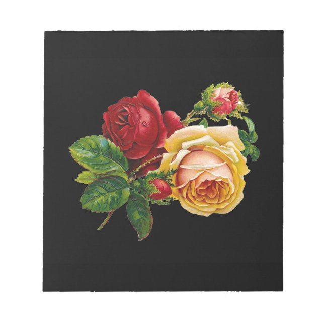Bloc-note Accessoires d'impression rose - noir, rouge, art v (Devant)