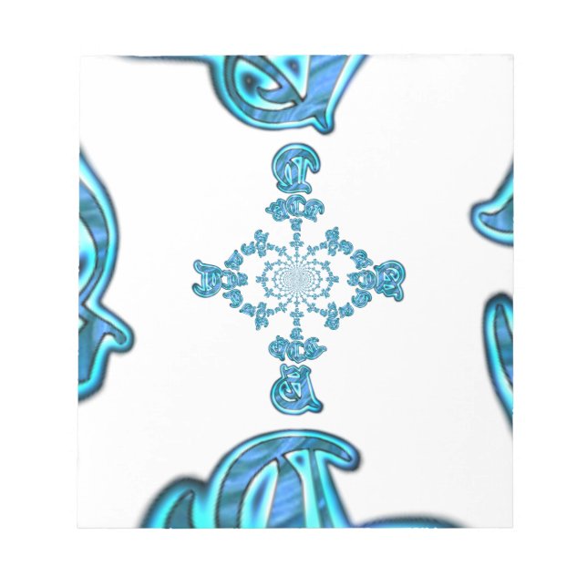 Bloc-note Action Cyan Turquoise Graffiti Abstrait Imprimer (Devant)