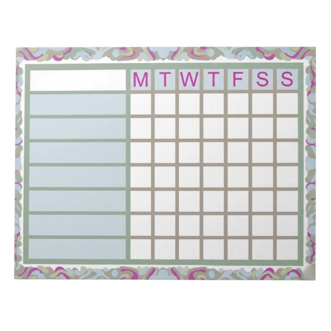 Bloc-note ADHD  Productivity Planner Weekly Checklist (Devant)