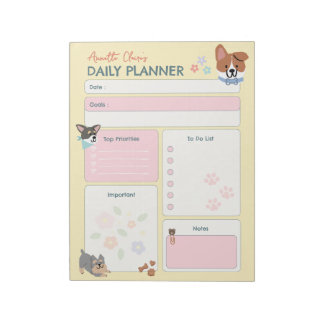 Bloc-note Adorable Pastel Amoureux des chiens Liste des acti