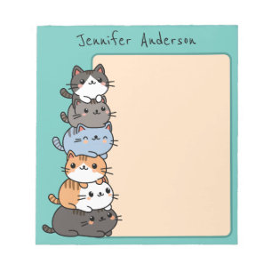 Bloc-note Adorable Pile De Chats Mignons Kawaii Personnalisa