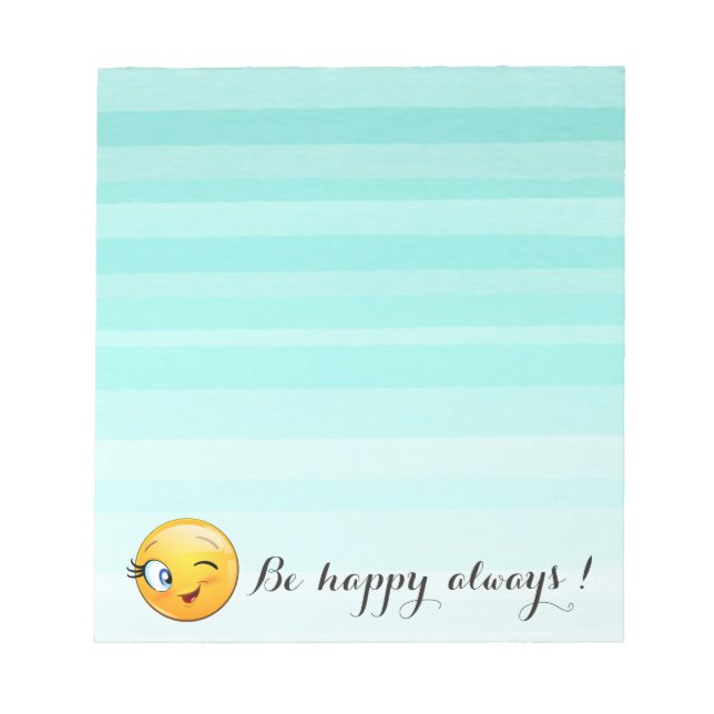 Bloc-note Adorable Winking Emoji Face-Be heureux toujours (Devant)