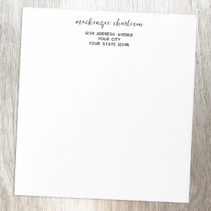 Bloc-note Adresse personnalisée de script moderne simple