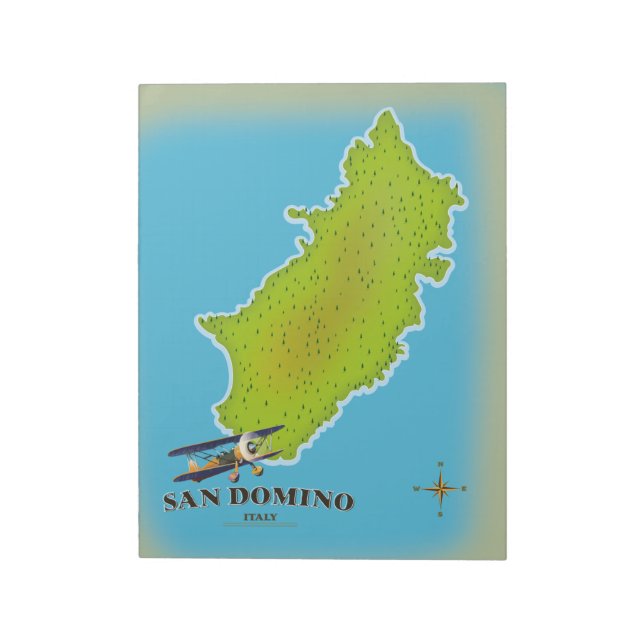 Bloc-note Affiche de voyage carte Elba Italie (Tourné)