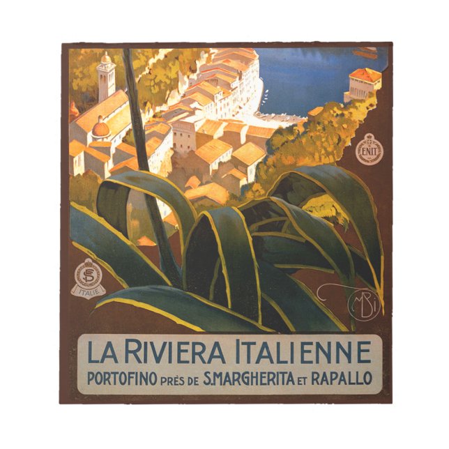 Bloc-note Affiche italienne Riviera Europe Italy Travel (Devant)