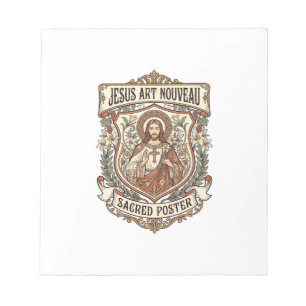 Bloc-note Affiche sacrée Jésus Art Nouveau Jésus Art Nouveau