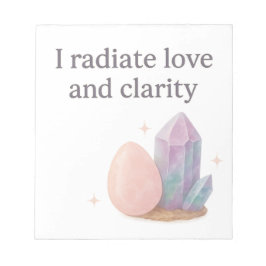 Bloc-note Affirmation rose en quartz et cristal fluorite