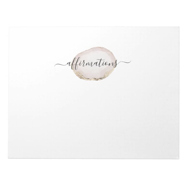 Bloc-note Affirmations sur les tampons d'agate (Devant)