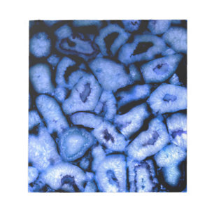 Bloc-note Agate de quartz bleu, Geodes bleues, motif abstrai