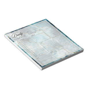 Bloc-note Agenda pailleté bleu et or