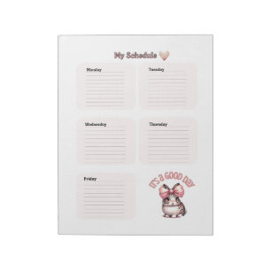 Bloc-note Agenda quotidien Blush Rose pour planifier mes tâc
