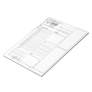 Bloc-note Agenda quotidien floral vigne pourpre