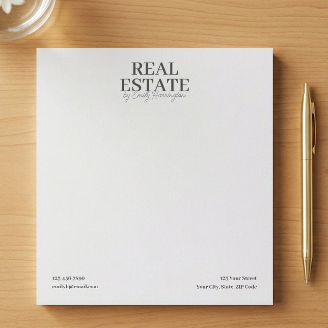 Bloc-note Agent immobilier neutre moderne Notepad (Créateur téléchargé)