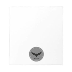 Bloc-note Aigle simple et propre gris foncé personnalisé