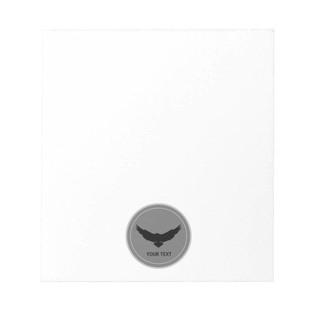 Bloc-note Aigle simple et propre gris foncé personnalisé (Devant)