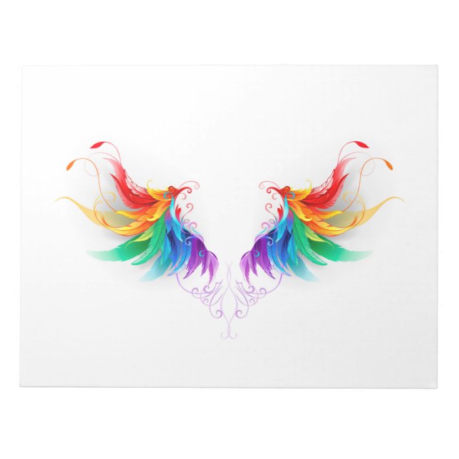 Bloc-note Ailes fluffy arc-en-ciel (Devant)
