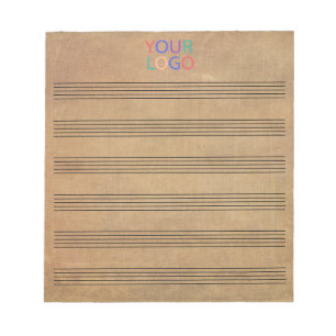 Bloc-note Ajoutez Votre Logo Feuille De Musique Vierge Vinta