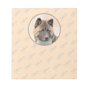 Bloc-note Akita Peinture - Cute Original Chien Art