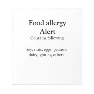 Bloc-note Alerte d'allergie alimentaire ajouter le nom texte