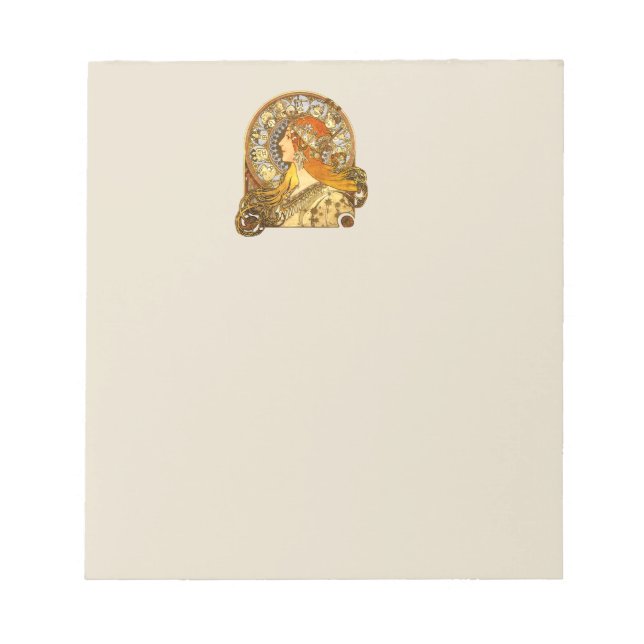 Bloc-note Alfonse Mucha Zodiac Art nouveau femme (Devant)