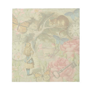 Bloc-note Alice Cheshire Chat Wonderland Tree Garden