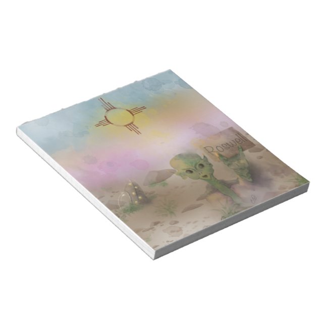 Bloc-note Alien Crash vaisseau spatial Roswell Nouveau-Mexiq (Incliné)