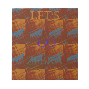 Bloc-note Allez Zebra Safari Art Imprimer/Graphique