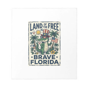 Bloc-note Alligator de Floride Patriotique 4 juillet