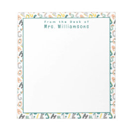 Bloc-note Alphabet Dinosaur mignon - Du bureau de l'enseigna