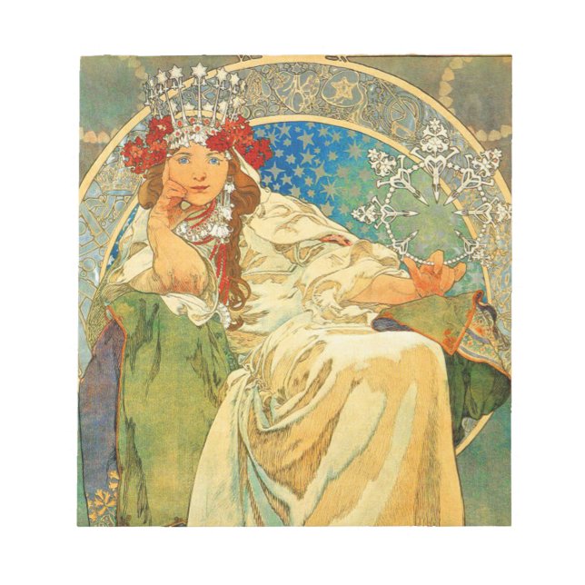 Bloc-note Alphonse Mucha Art Nouveau Princesse Hyacinth (Devant)