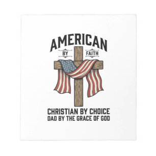 Bloc-note Américain par la Foi Christian Papa Croix Patrioti