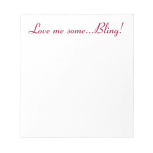 Bloc-note Amour de Bling Brillante Étincelant Féminin Bijoux