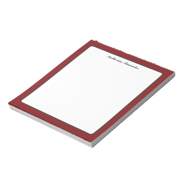 Bloc-note Amour papillon | Bordure rouge 1 couleur solide (Tourné)