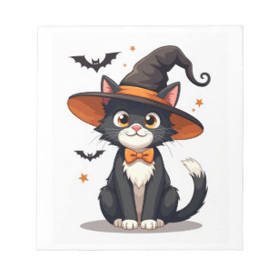 Bloc-note Amoureux des Chats Sorcières Chapeau sur Chat Tuxe