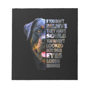 Bloc-note Amoureux des chiens Rottweiler Soul I Love Rotties