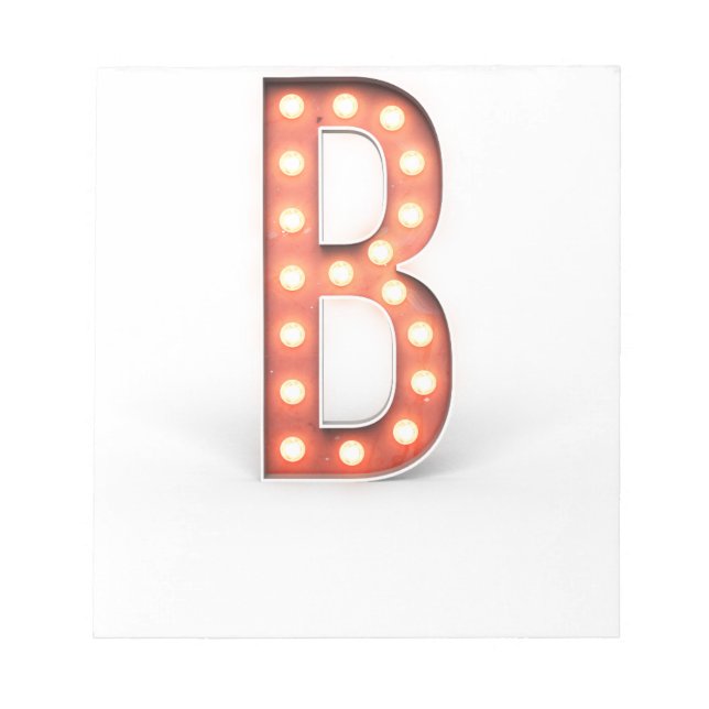 Bloc-note Ampoule Marque B Monogramme (Devant)