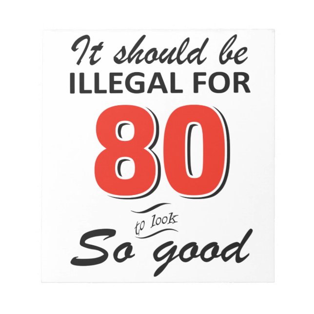 Bloc-note Amusant 80ème anniversaire conceptions (Devant)