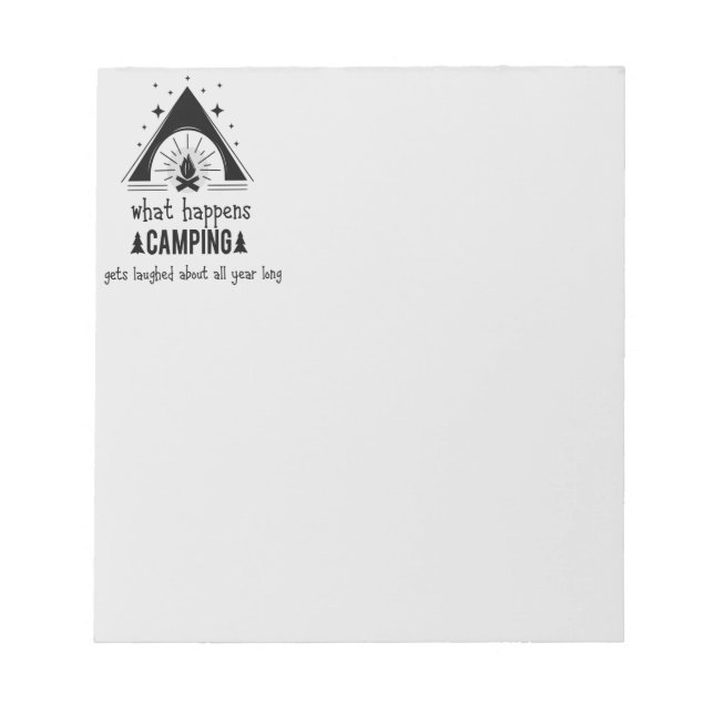 Bloc-note Amusant Ce Qui Se Passe Camping Se Rire De (Devant)