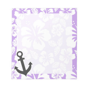 Bloc-note Ancre ; Hibiscus tropicaux Lavande Lumineuse