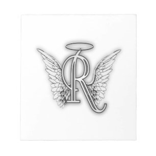 Bloc-note Ange Alphabet R Lettre initiale Ailes Halo